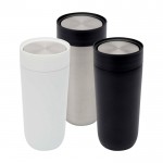 Vaso térmico de acero inoxidable con apertura pulsador 350ml color blanco segunda vista varios colores