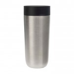 Vaso térmico de acero inoxidable con apertura pulsador 350ml color plateado segunda vista frontal