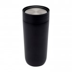 Vaso térmico de acero inoxidable con apertura pulsador 350ml color negro tercera vista