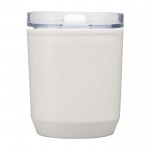 Vaso térmico de plástico reciclado con diseño sencillo 180ml color blanco segunda vista trasera