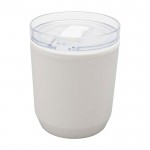 Vaso térmico de plástico reciclado con diseño sencillo 180ml color blanco tercera vista