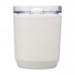 Vaso térmico de plástico reciclado con diseño sencillo 180ml color blanco segunda vista frontal