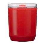 Vaso térmico de plástico reciclado con diseño sencillo 180ml color rojo segunda vista trasera