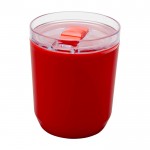 Vaso térmico de plástico reciclado con diseño sencillo 180ml color rojo tercera vista