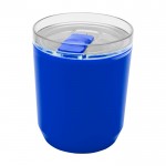 Vaso térmico de plástico reciclado con diseño sencillo 180ml color azul