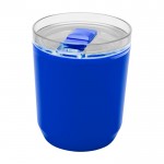 Vaso térmico de plástico reciclado con diseño sencillo 180ml color azul tercera vista