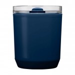 Vaso térmico de plástico reciclado con diseño sencillo 180ml color azul marino segunda vista trasera