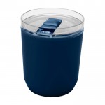 Vaso térmico de plástico reciclado con diseño sencillo 180ml color azul marino tercera vista