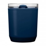 Vaso térmico de plástico reciclado con diseño sencillo 180ml color azul marino segunda vista frontal