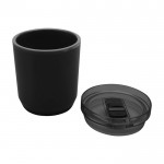Vaso térmico de plástico reciclado con diseño sencillo 180ml color negro segunda vista