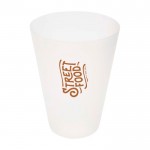 Vaso translúcido de plástico reutilizable con acabado mate 300ml color translúcido vista impresión tampografía