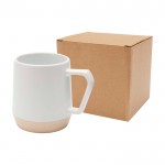 Taza de cerámica con acabado mate y base sin esmaltar 300ml color blanco