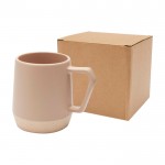 Taza de cerámica con acabado mate y base sin esmaltar 300ml color marfil