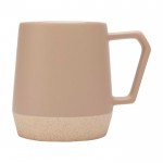 Taza de cerámica con acabado mate y base sin esmaltar 300ml color marfil vista lateral