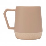 Taza de cerámica con acabado mate y base sin esmaltar 300ml color marfil segunda vista lateral