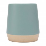 Taza de cerámica con acabado mate y base sin esmaltar 300ml color azul pastel segunda vista frontal