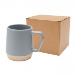 Taza de cerámica con acabado mate y base sin esmaltar 300ml color gris