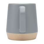 Taza de cerámica con acabado mate y base sin esmaltar 300ml color gris segunda vista trasera