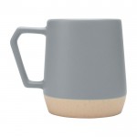 Taza de cerámica con acabado mate y base sin esmaltar 300ml color gris segunda vista lateral