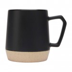 Taza de cerámica con acabado mate y base sin esmaltar 300ml color negro vista lateral