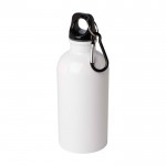 Botella de acero inoxidable reciclado con mosquetón 400ml color blanco