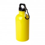 Botella de acero inoxidable reciclado con mosquetón 400ml color amarillo
