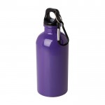 Botella de acero inoxidable reciclado con mosquetón 400ml color morado