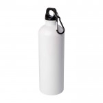 Botella de acero inoxidable reciclado con mosquetón 750ml color blanco