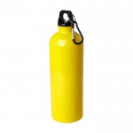 Botella de acero inoxidable reciclado con mosquetón 750ml color amarillo