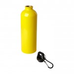Botella de acero inoxidable reciclado con mosquetón 750ml color amarillo segunda vista
