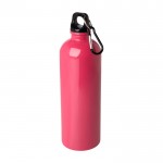 Botella de acero inoxidable reciclado con mosquetón 750ml color fucsia