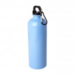 Botella de acero inoxidable reciclado con mosquetón 750ml color azul pastel