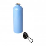Botella de acero inoxidable reciclado con mosquetón 750ml color azul pastel segunda vista