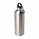 Botella de acero inoxidable reciclado con mosquetón 750ml color plateado