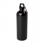 Botella de acero inoxidable reciclado con mosquetón 750ml color negro