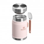 Tarro de comida con cubiertos y tapa aislante con válvula 400ml color rosa claro segunda vista