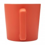 Taza de cerámica con acabado mate y asa en forma cuadrada 370ml color naranja segunda vista trasera