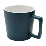 Taza de cerámica con acabado mate y asa en forma cuadrada 370ml color azul grisáceo segunda vista