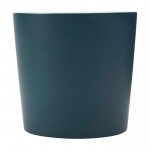 Taza de cerámica con acabado mate y asa en forma cuadrada 370ml color azul grisáceo segunda vista frontal