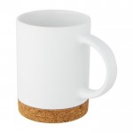 Taza de cerámica con base de corcho color blanco