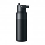 Botella térmica de acero inoxidable con filtro y tapa desmontable 1L LARQ Swig Top color negro segunda vista trasera