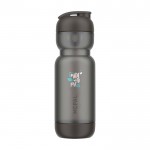 Shaker de plástico con mezclador incluido 800ml Mepal Shaker color negro vista impresión tampografía