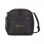 Bolsa térmica portátil de material reciclado de capacidad 9 latas color negro vista con logo
