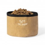 Bowl plegable de papel reciclado laminado para mascotas 1.3L color marrón claro tercera vista