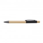 Bolígrafo de bambú con detalles de color en aluminio tinta azul color negro primera vista