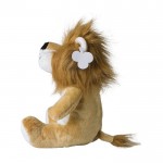 León de peluche con etiqueta personalizable y ojos bordados color beige segunda vista