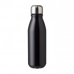 Botella de aluminio reciclado con tapón de rosca de acero 550ml color negro primera vista