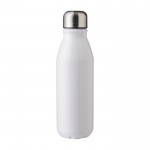 Botella de aluminio reciclado con tapón de rosca de acero 550ml color blanco primera vista