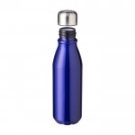 Botella de aluminio reciclado con tapón de rosca de acero 550ml color azul segunda vista