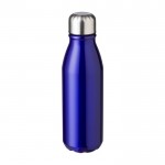 Botella de aluminio reciclado con tapón de rosca de acero 550ml color azul tercera vista